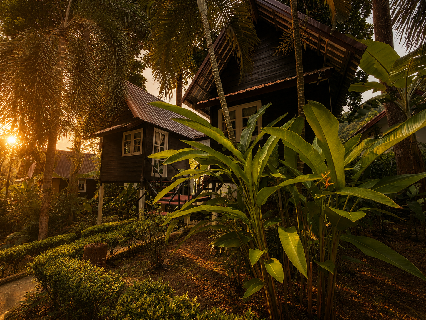 Jungle Bungalow surrounded by tropical gardens
